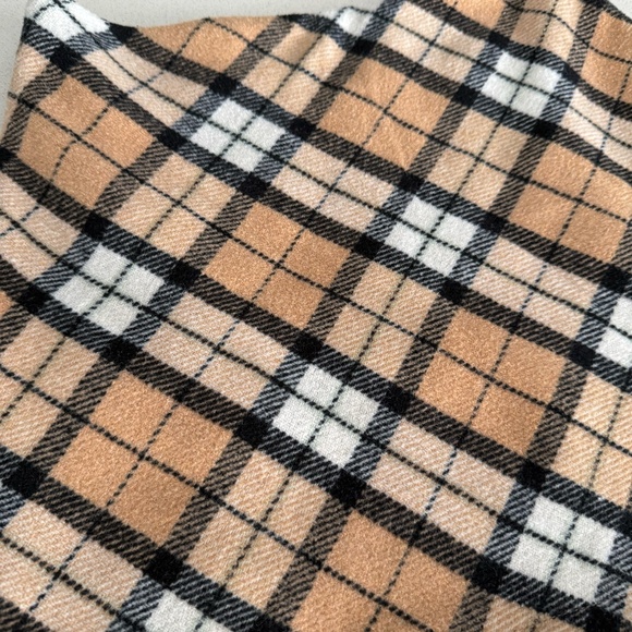Tan and Cream/Beige Plaid Skirt - Picture 2 of 5